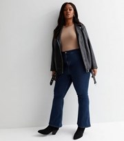 New Look Curves Blue High Waist Flared Brooke Jeans